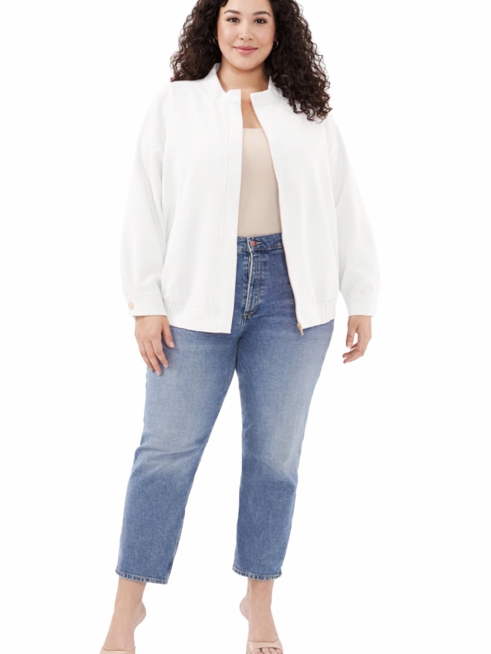 Vince Camuto Plus Size 3X Oversized Water Repellent Bomber  White Jacket NWT